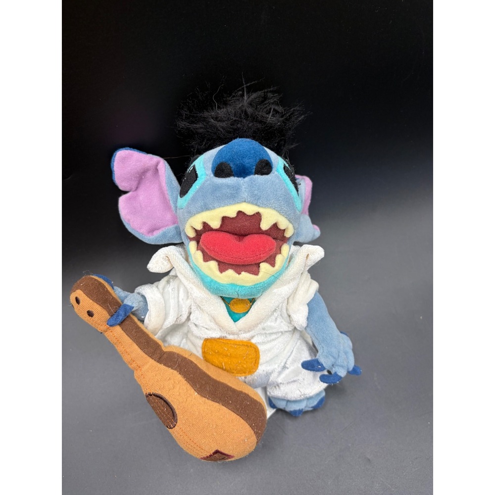 Disney Store Lilo & Stitch Elvis Presley Experiment 626 Plush with Guitar 10"